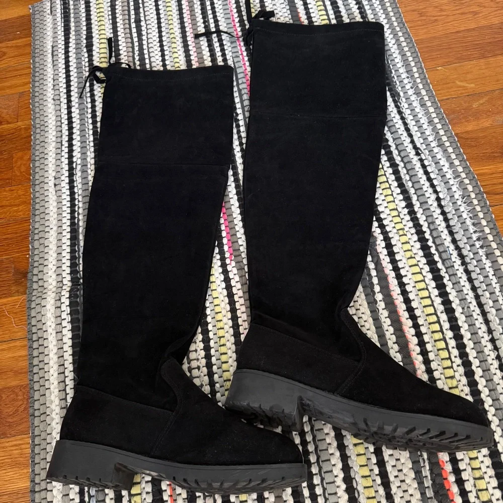 SHEIN Black faux suede Winter knee high boots Size 8